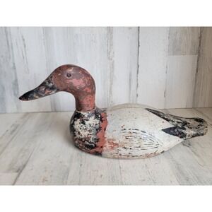 Decoy red head vintage duck mallard hunting wooden unique bird home decor